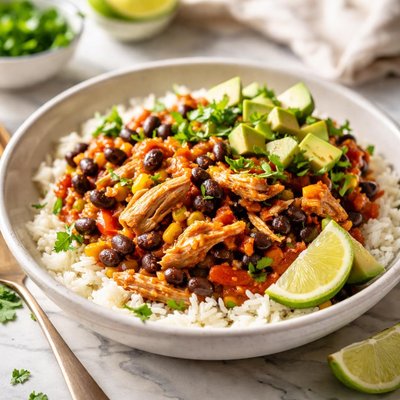 Image of Crock Pot Tangy Chicken and Black Beans