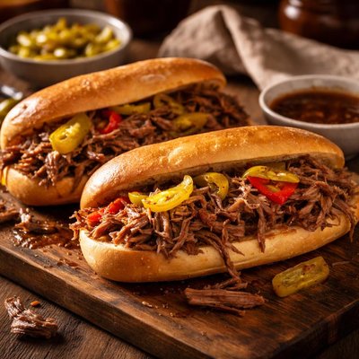 Image of Crock Pot Tangy Italian Beef Sandwiches