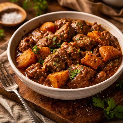 Image of Crock Pot Tangy Pork and Sweet Potatoes