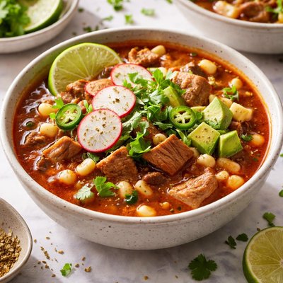 Image of Crock Pot Texas Pozole Mexican Pork and Hominy Soup