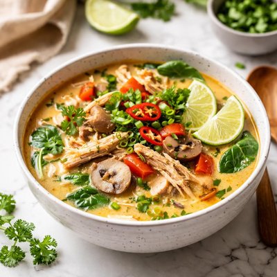 Image of Crock Pot Thai Coconut Chicken Soup