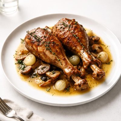 Image of Crock Pot Turkey Legs in Wine Sauce