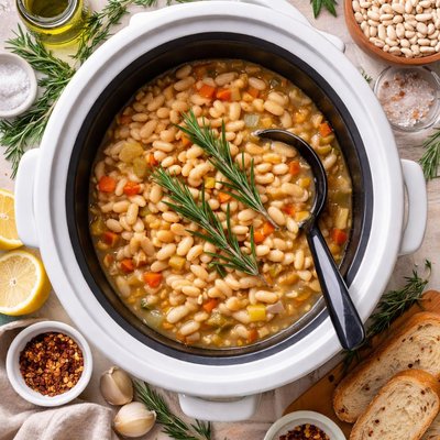 Image of Crock Pot White Kidney Beans with Rosemary