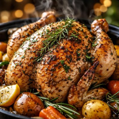 Image of Crock Pot Whole Herbed Chicken
