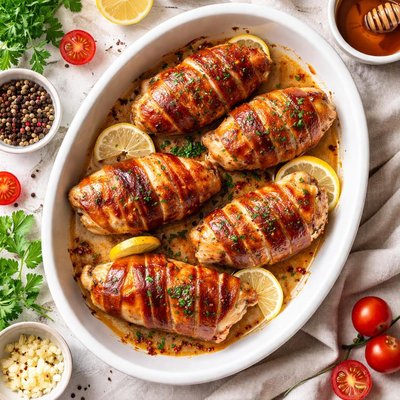 Image of Crocked Bacon Wrapped Chicken