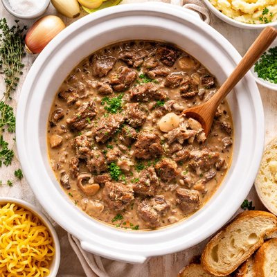 Image of Crockpot Beef in Mushroom Gravy