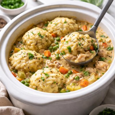 Image of Crockpot Chicken and Dumplings