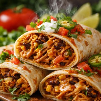 Image of Crockpot Chicken Burritos
