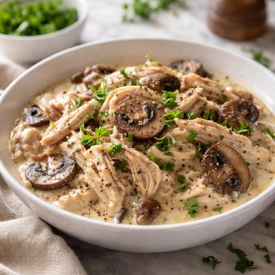 Image of Crockpot Cream Cheese Chicken Mushrooms