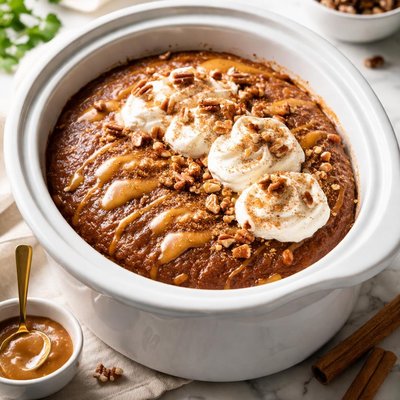 Image of Crockpot Dulce De Leche Sweet Potato Pudding Cake