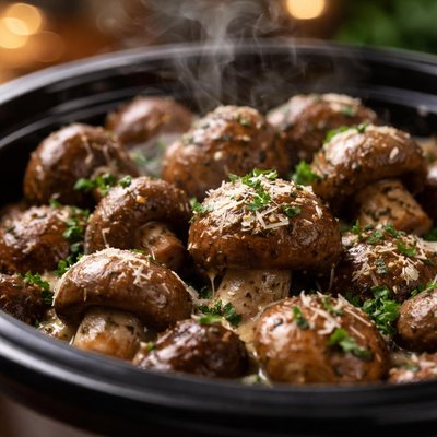 Image of Crockpot Parmesan Ranch Mushrooms