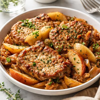 Image of Crockpot Pork Chop and Apple Dinner