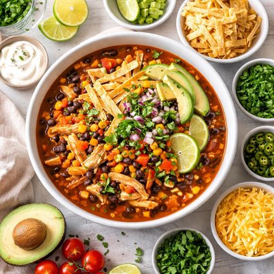 Image of Crockpot Salsa Chicken and Black Bean Soup