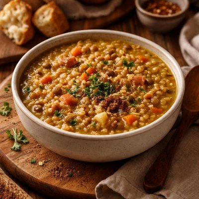 Image of Crockpot Split Pea Lentil and Barley Soup Aka Weight Watchers