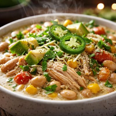 Image of Crockpot Winter White Rotisserie Chicken Chili