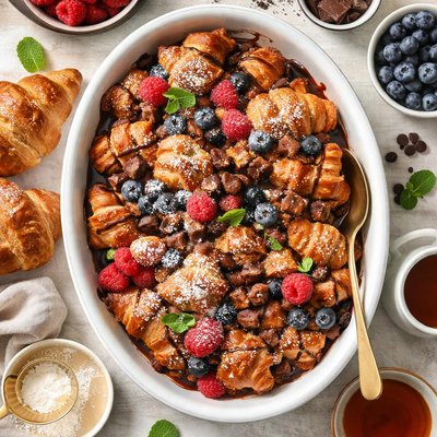 Image of Croissant and Chocolate Bread Pudding