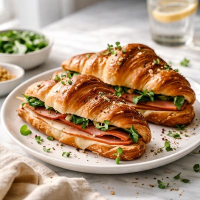 Image of Croissant keto con jamón