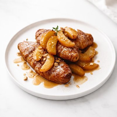 Image of Croissant French Toast with Soft Caramel Apples