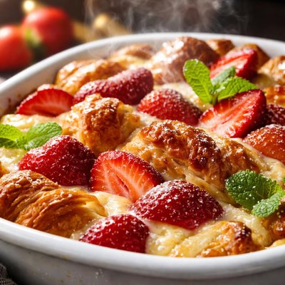 Image of Croissant Strawberry Pudding