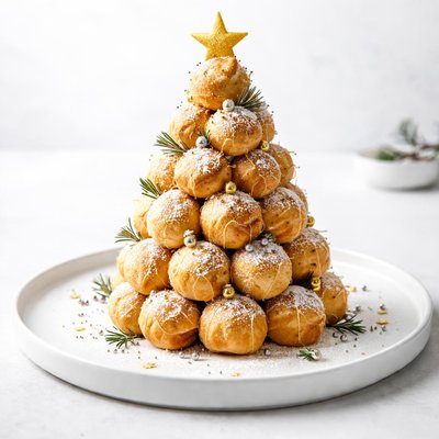 Image of Croquembouche Puff Christmas Tree