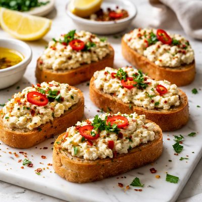 Image of Crostini with Feta Chile Spread