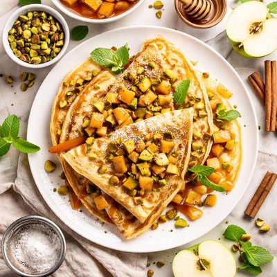 Image of Crpes with Apple Pistachio