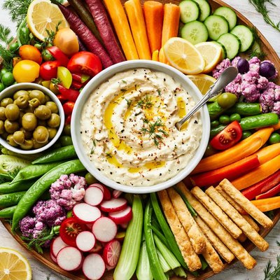 Image of Crudits with Vodka Lemon Cream Cheese