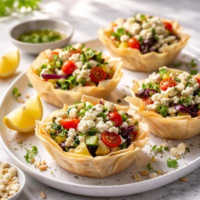 Image of Crumbled Feta Salad Tarts