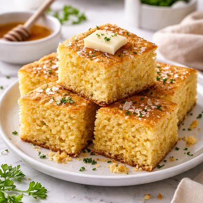 Image of Crumbly Sweet and Buttery Cornbread