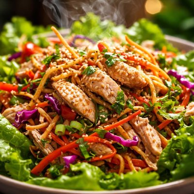 Image of Crunchy Asian Lettuce and Noodle Chicken Salad
