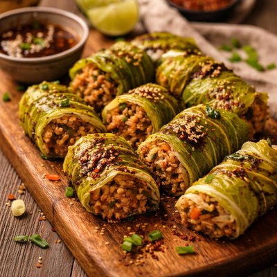 Image of Crunchy Cabbage Rice Rolls