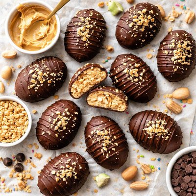 Image of Crunchy Chocolate Peanut Butter Eggs