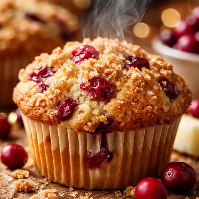 Image of Crunchy Cranberry Buttermilk Muffins