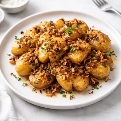 Image of Crunchy Easy Onion Garlic Potatoes
