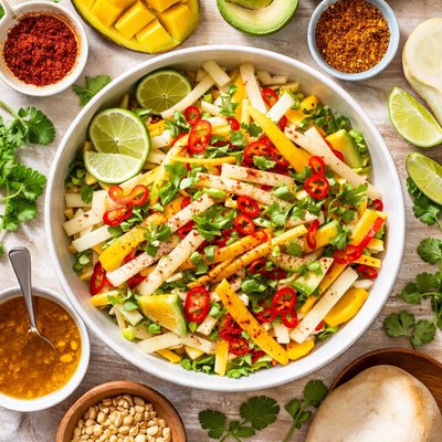 Image of Crunchy Jicama and Mango Salad with Chile and Lime