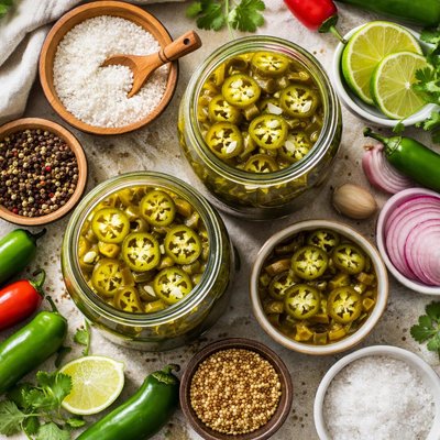 Image of Crunchy Pickled Jalapeno Rings Made with Pickling Lime