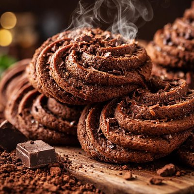 Image of Crunchy Piped Chocolate Cookies