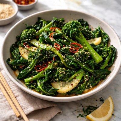 Image of Crunchy Stir Fried Sesame Greens