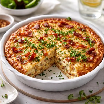 Image of Crustless Bacon and Potato Quiche