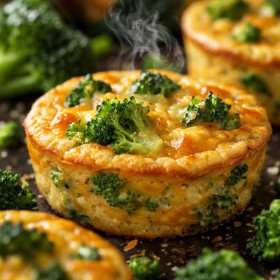 Image of Crustless Broccoli Cheddar Quiches