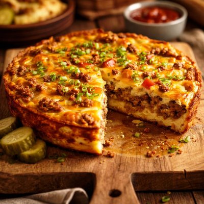 Image of Crustless Cheeseburger Quiche
