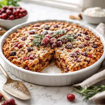 Image of Crustless Cranberry Nut Pie