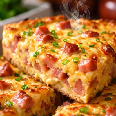 Image of Crustless Ham and Cheese Quiche