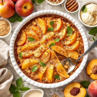 Image of Crustless Peach Pie