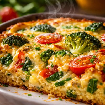 Image of Crustless Vegetable Quiche Gluten Free Option