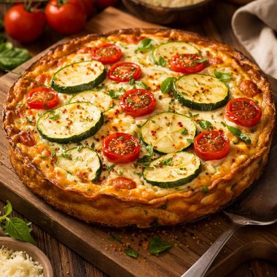 Image of Crustless Zucchini and Tomato Quiche