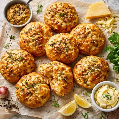 Image of Crusty Cheese and Mustard Damperettes