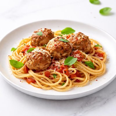Image of Crusty Meatball Pasta Low Fat Hi Energy