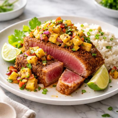 Image of Cuban Ahi with Banana Mango Chutney