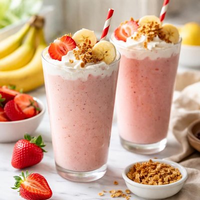 Image of Cuban Strawberry Banana Milk Shake Batido